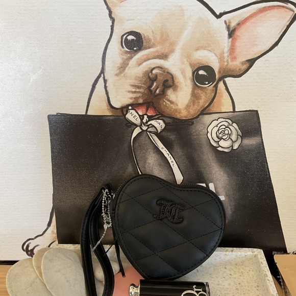 BUNDLE JUICY Couture Black Quilted Wristlet Bag & DIOR Lipstick Addict Red 872 - Picture 11 of 12